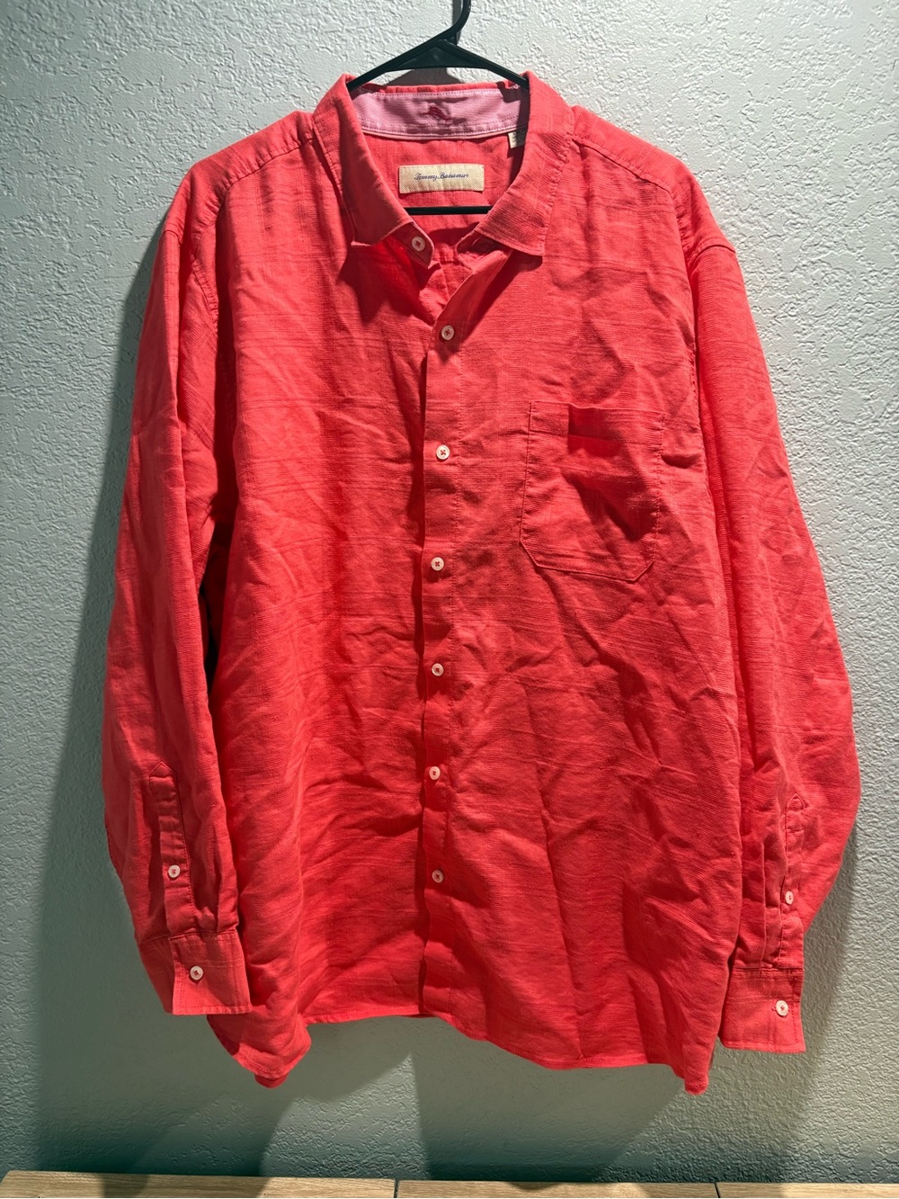 Tommy Bahama Long-Sleeve Button Down Shirt in Coral